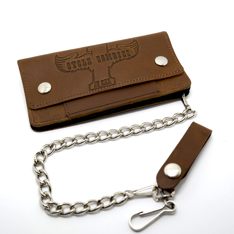 WINGER LEATHER CHAIN WALLET (브라운)